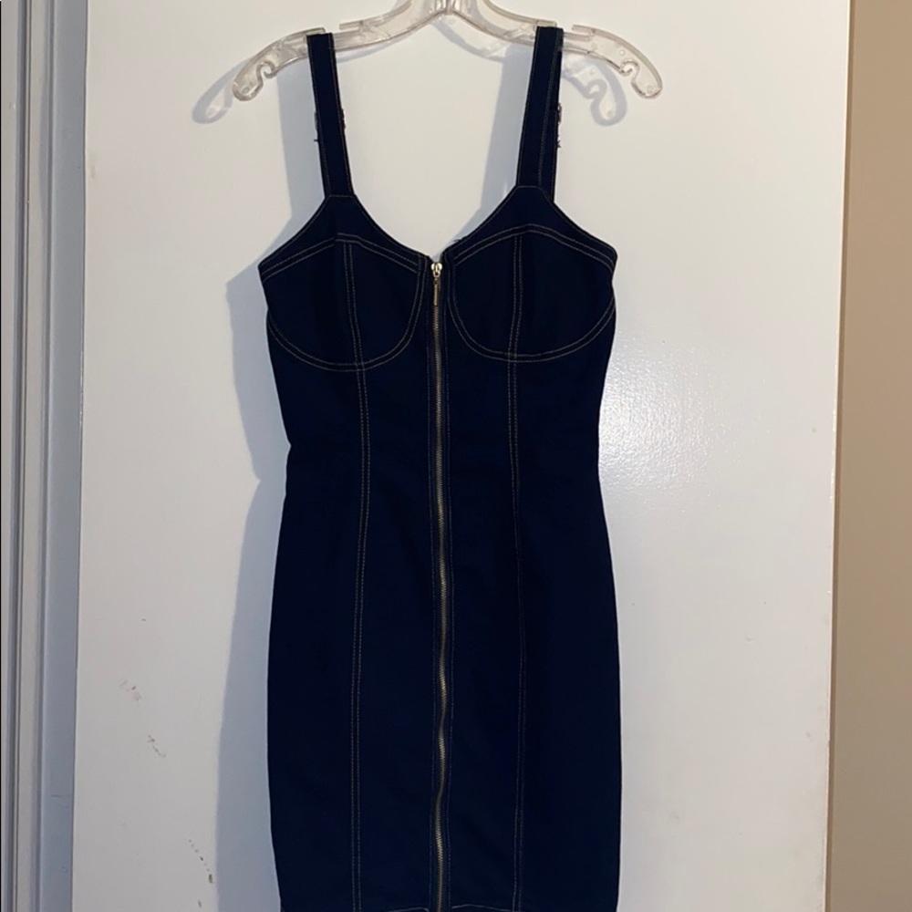Denim thigh length dress